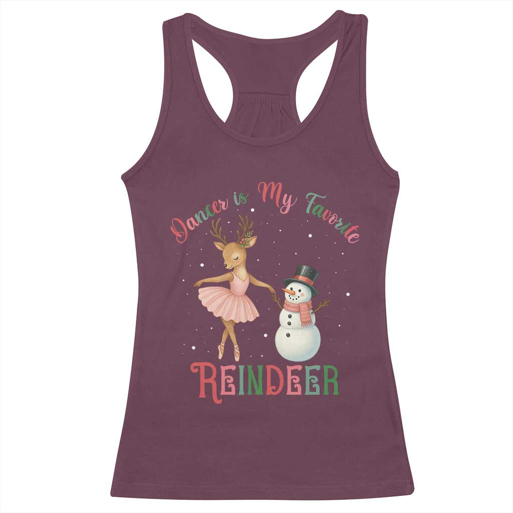 Christmas Ballet Reindeer Racerback Tank Top Dancer Is My Favorite Reindeer Gift - Wonder Print Shop