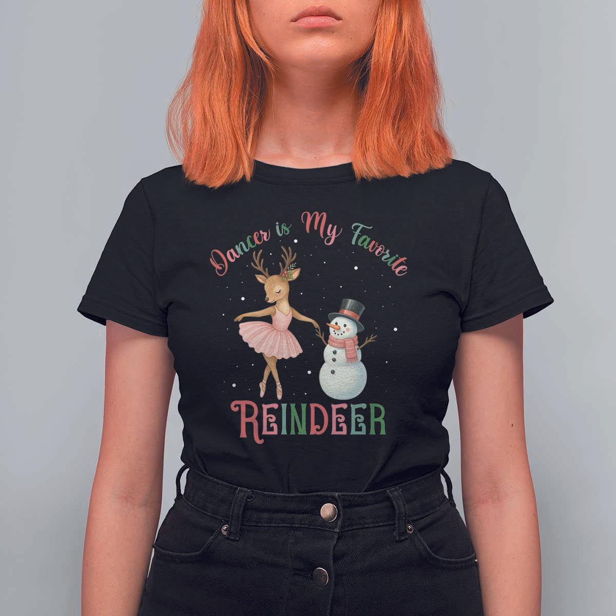 Christmas Ballet Reindeer T Shirt For Women Dancer Is My Favorite Reindeer Gift - Wonder Print Shop