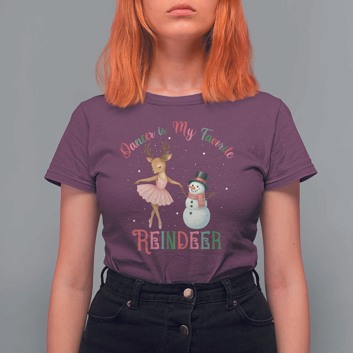 Christmas Ballet Reindeer T Shirt For Women Dancer Is My Favorite Reindeer Gift - Wonder Print Shop