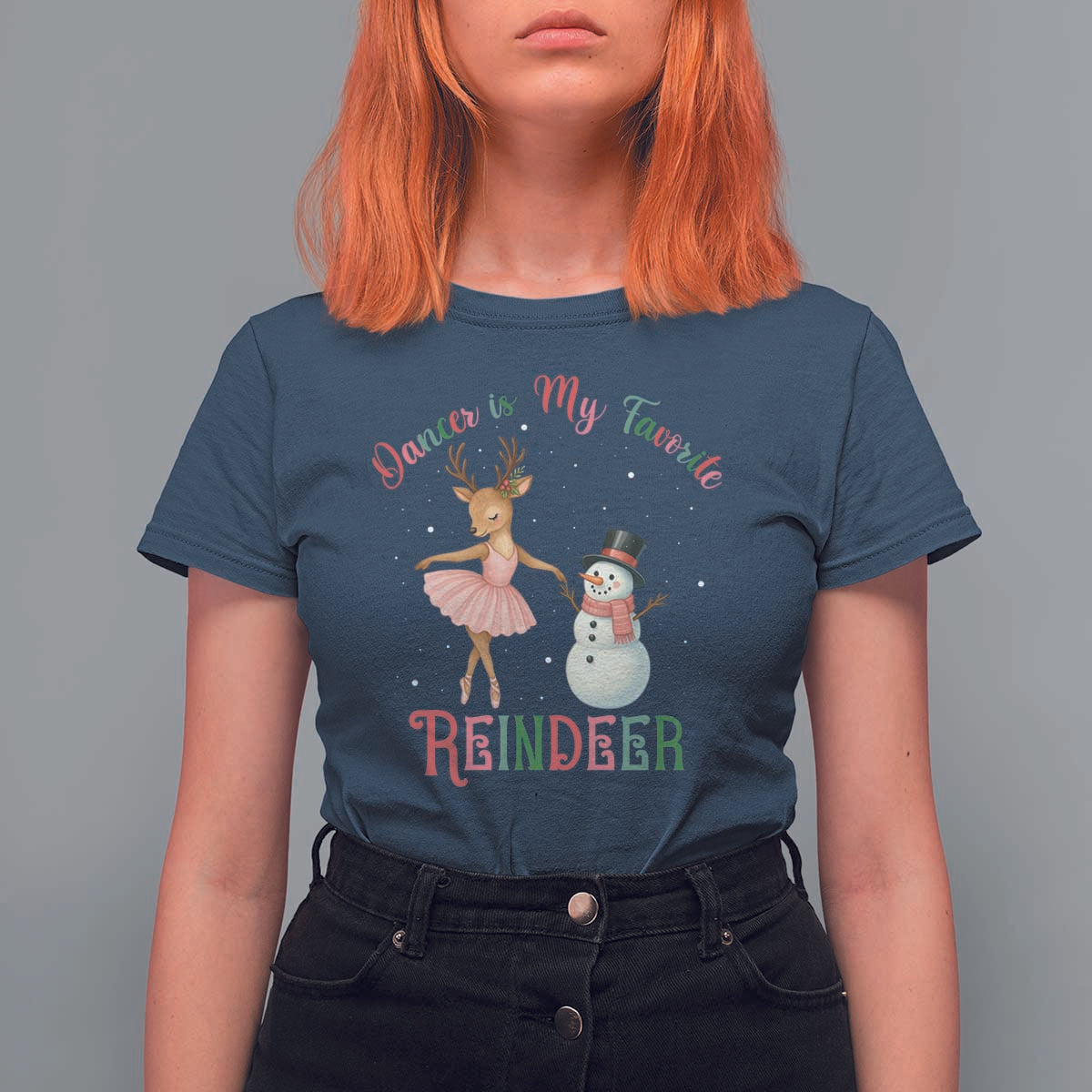 Christmas Ballet Reindeer T Shirt For Women Dancer Is My Favorite Reindeer Gift - Wonder Print Shop