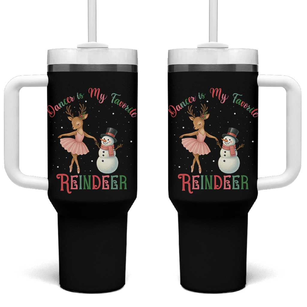 Christmas Ballet Reindeer Tumbler With Handle Dancer Is My Favorite Reindeer Gift