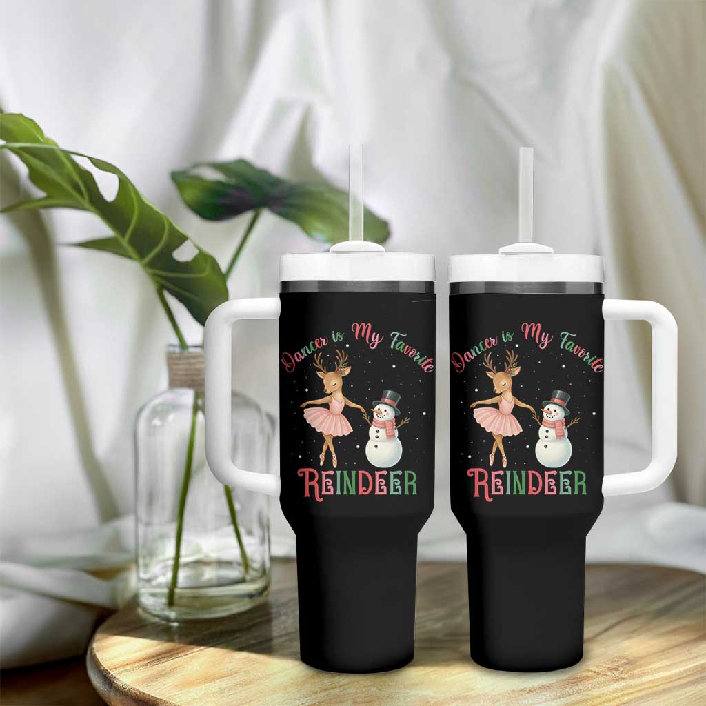 Christmas Ballet Reindeer Tumbler With Handle Dancer Is My Favorite Reindeer Gift