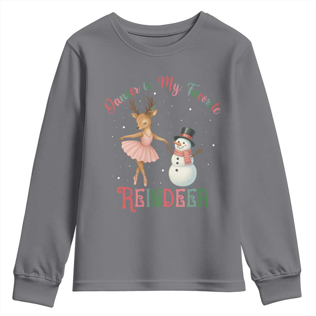 Christmas Ballet Reindeer Youth Sweatshirt Dancer Is My Favorite Reindeer Gift - Wonder Print Shop