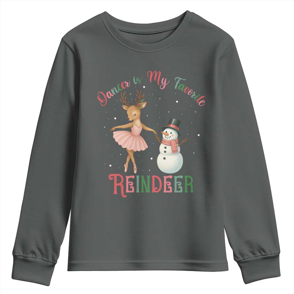Christmas Ballet Reindeer Youth Sweatshirt Dancer Is My Favorite Reindeer Gift - Wonder Print Shop
