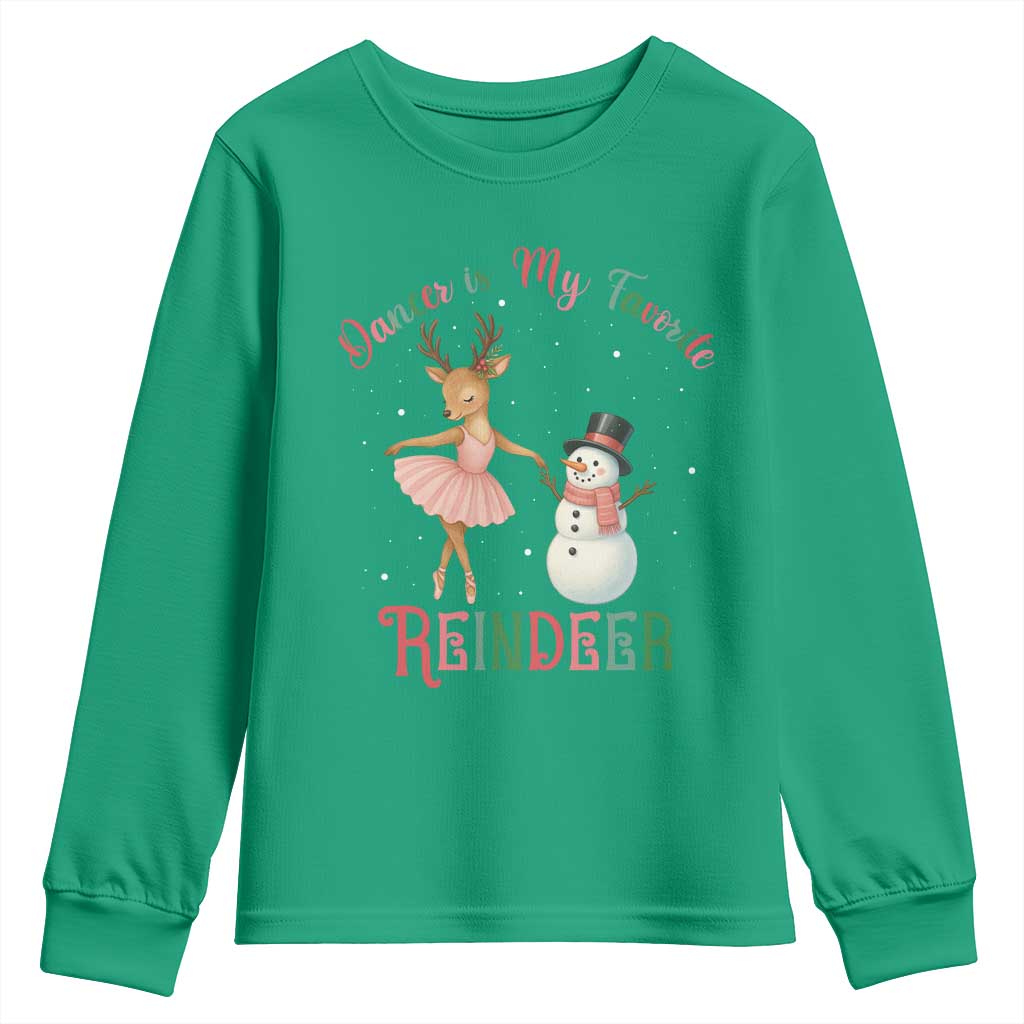 Christmas Ballet Reindeer Youth Sweatshirt Dancer Is My Favorite Reindeer Gift - Wonder Print Shop