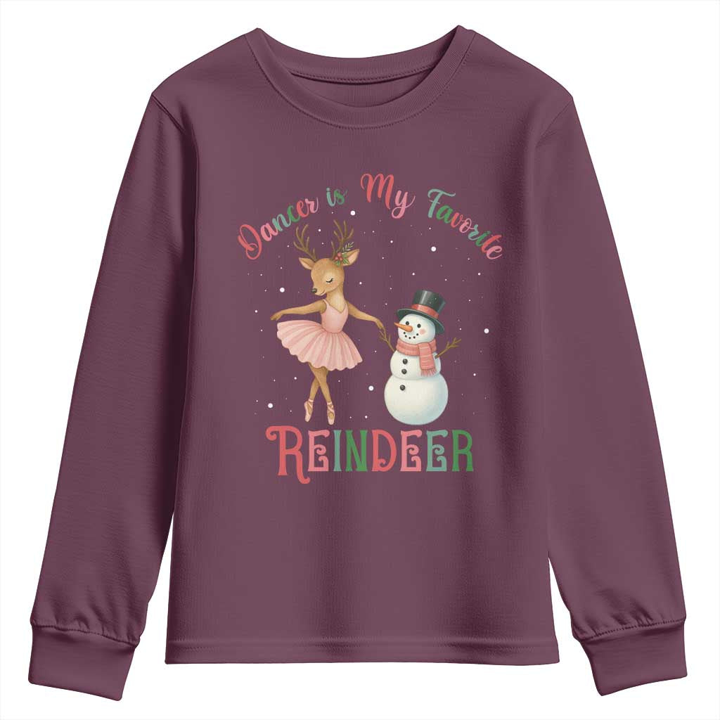Christmas Ballet Reindeer Youth Sweatshirt Dancer Is My Favorite Reindeer Gift - Wonder Print Shop
