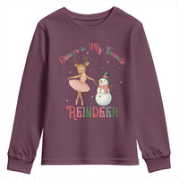 Christmas Ballet Reindeer Youth Sweatshirt Dancer Is My Favorite Reindeer Gift - Wonder Print Shop