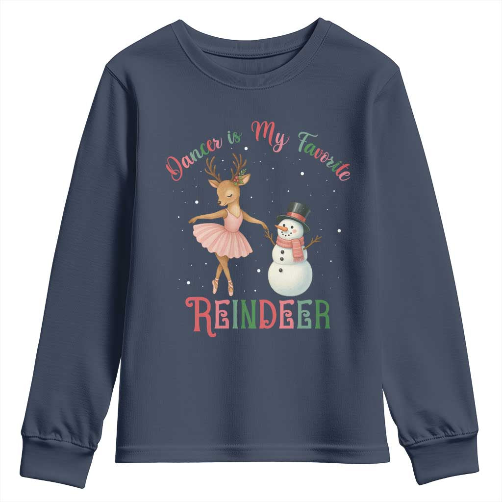 Christmas Ballet Reindeer Youth Sweatshirt Dancer Is My Favorite Reindeer Gift - Wonder Print Shop