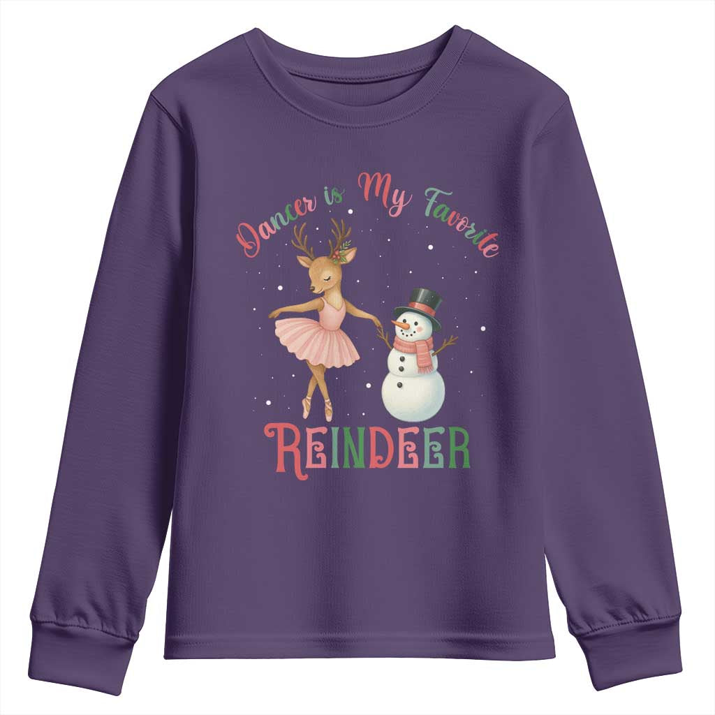 Christmas Ballet Reindeer Youth Sweatshirt Dancer Is My Favorite Reindeer Gift - Wonder Print Shop