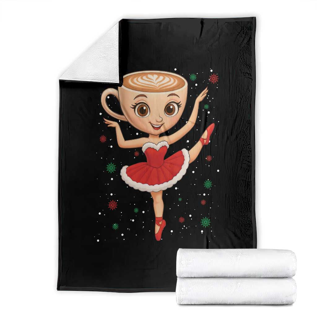 Funny Christmas Throw Blanket Ballerina Cappuccino Brainrot Meme Gift - Wonder Print Shop