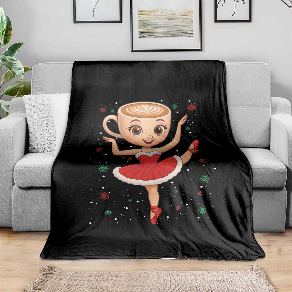 Funny Christmas Throw Blanket Ballerina Cappuccino Brainrot Meme Gift - Wonder Print Shop