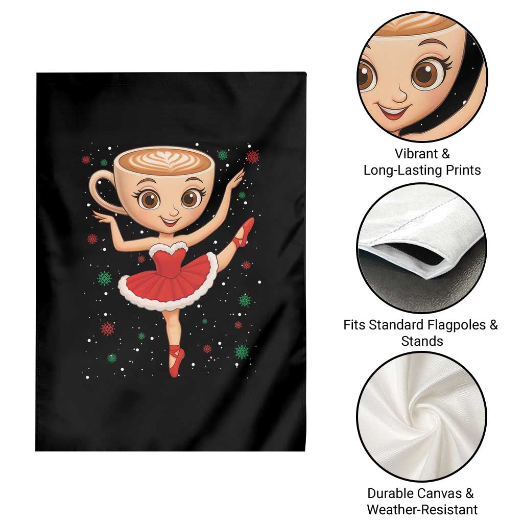 Funny Christmas Garden Flag Ballerina Cappuccino Brainrot Meme Gift - Wonder Print Shop