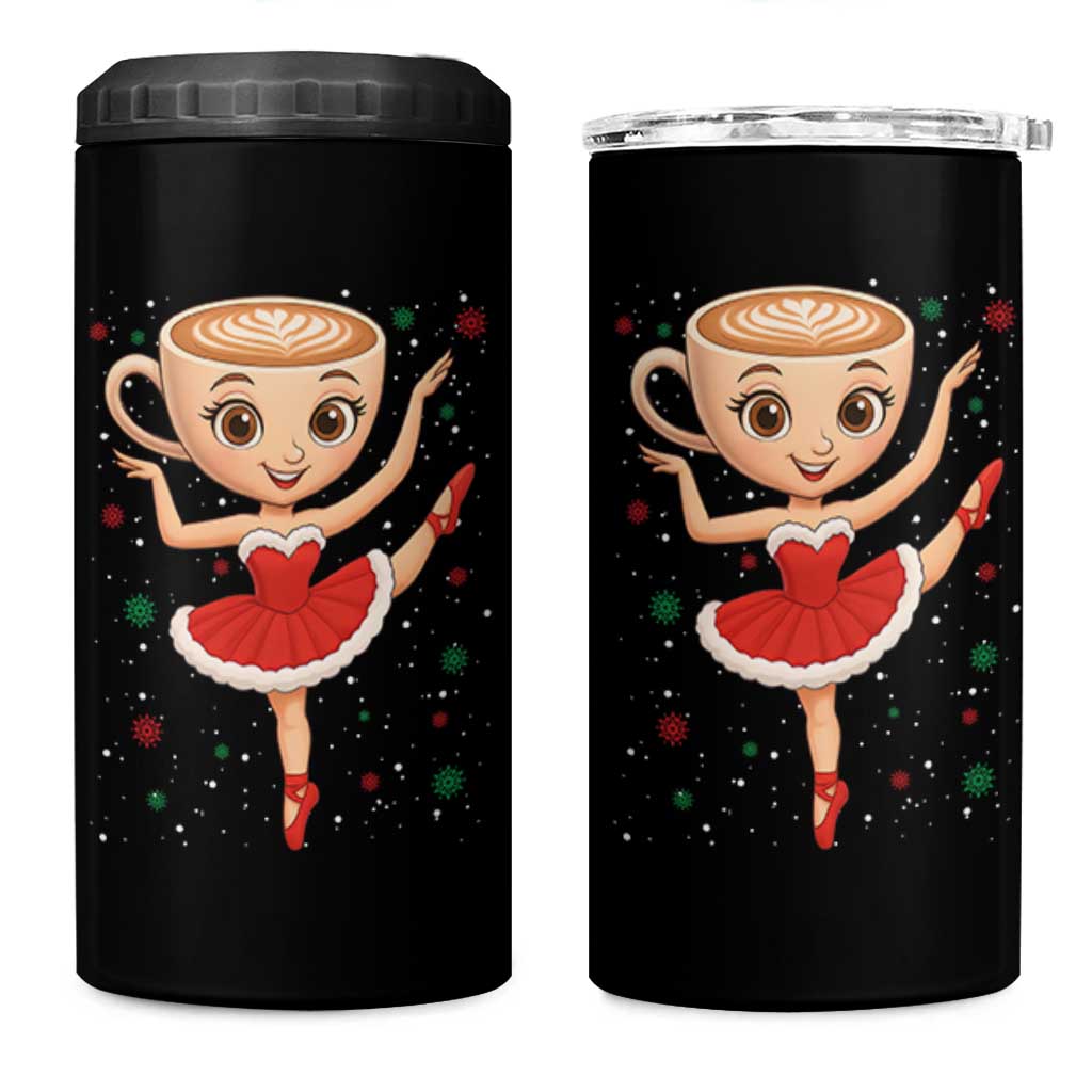 Funny Christmas 4 in 1 Can Cooler Tumbler Ballerina Cappuccino Brainrot Meme Gift