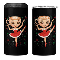Funny Christmas 4 in 1 Can Cooler Tumbler Ballerina Cappuccino Brainrot Meme Gift