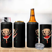 Funny Christmas 4 in 1 Can Cooler Tumbler Ballerina Cappuccino Brainrot Meme Gift