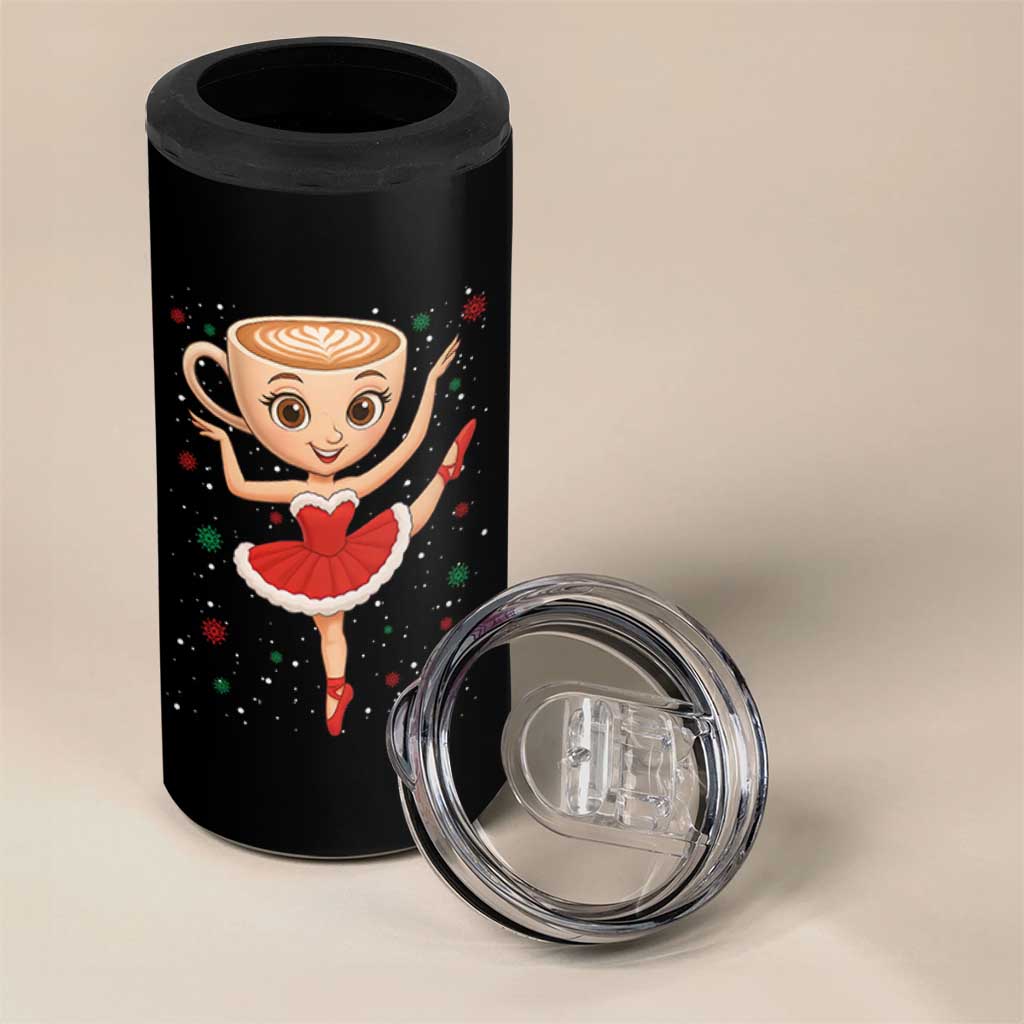 Funny Christmas 4 in 1 Can Cooler Tumbler Ballerina Cappuccino Brainrot Meme Gift