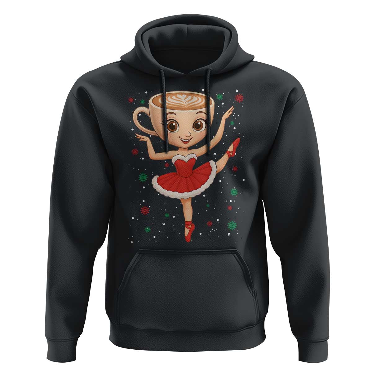 Funny Christmas Hoodie Ballerina Cappuccino Brainrot Meme Gift - Wonder Print Shop