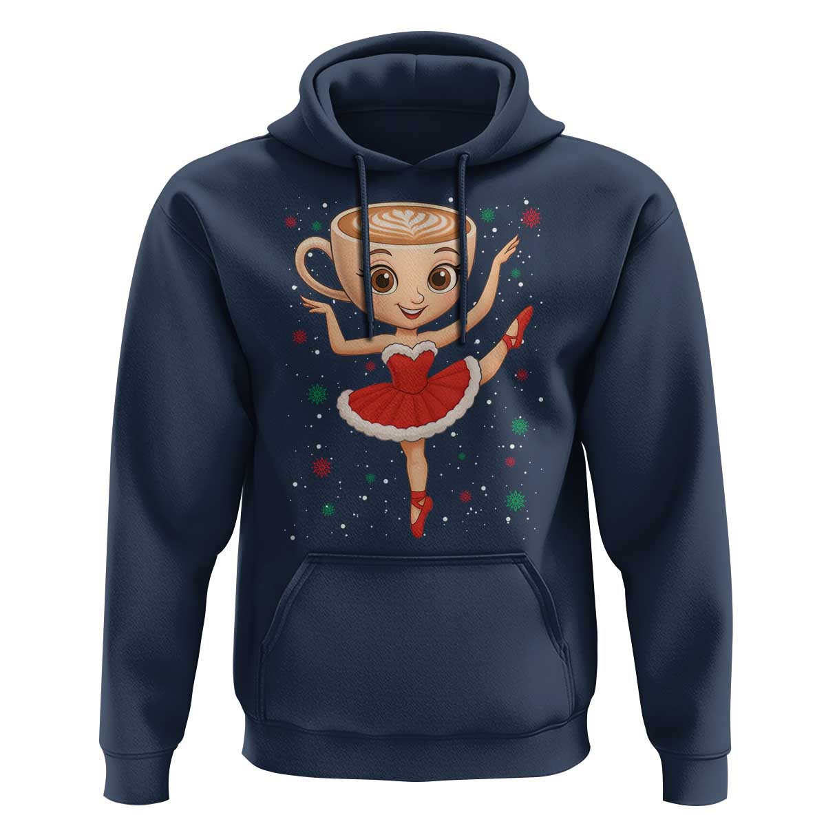 Funny Christmas Hoodie Ballerina Cappuccino Brainrot Meme Gift - Wonder Print Shop