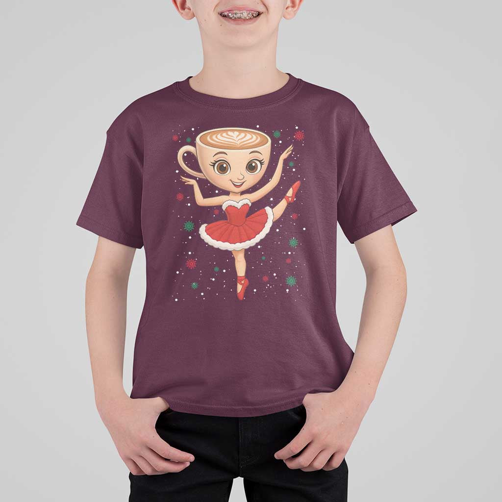 Funny Christmas T Shirt For Kid Ballerina Cappuccino Brainrot Meme Gift - Wonder Print Shop