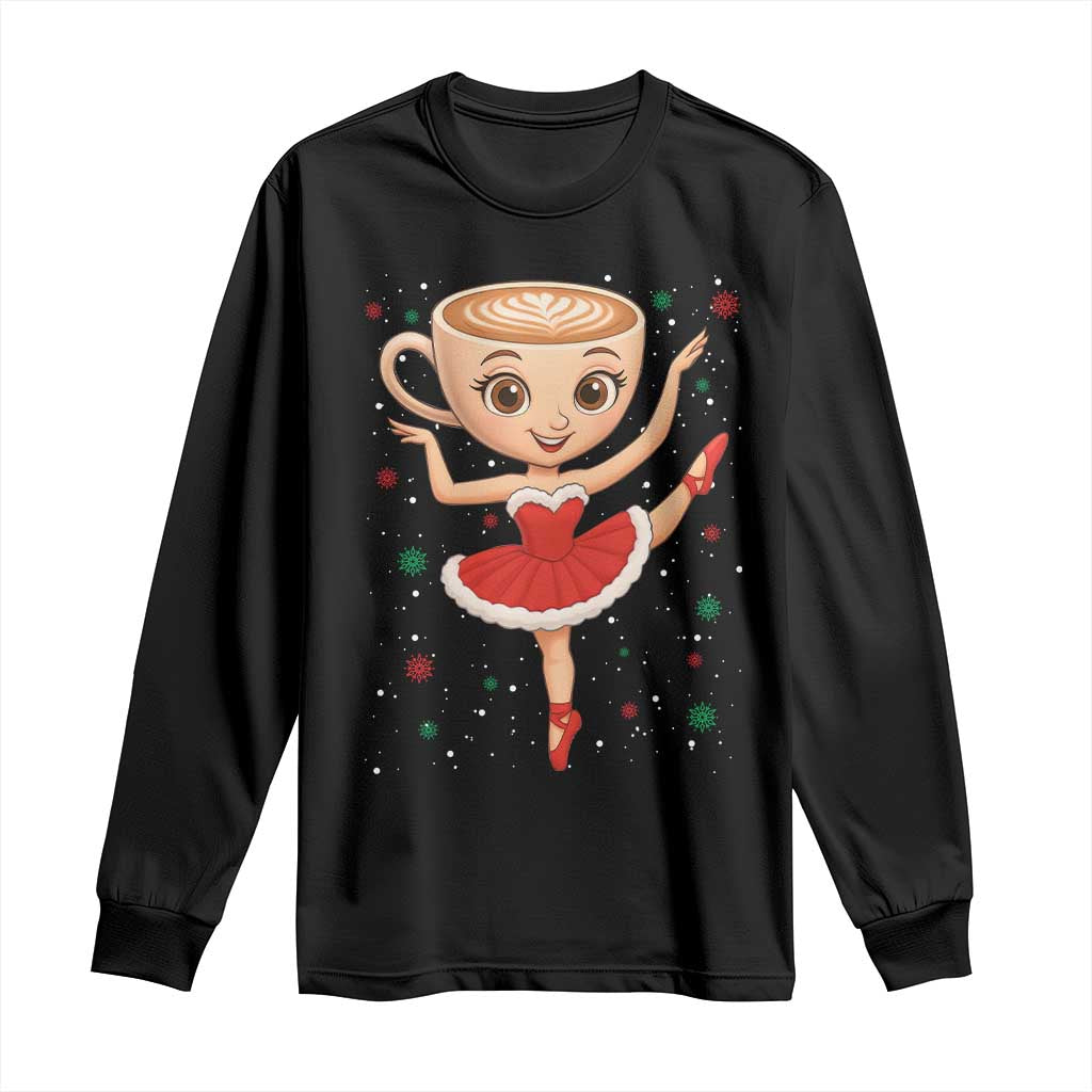 Funny Christmas Long Sleeve Shirt Ballerina Cappuccino Brainrot Meme Gift - Wonder Print Shop