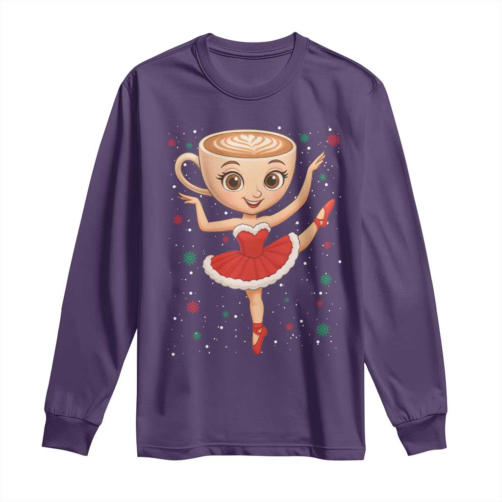 Funny Christmas Long Sleeve Shirt Ballerina Cappuccino Brainrot Meme Gift - Wonder Print Shop