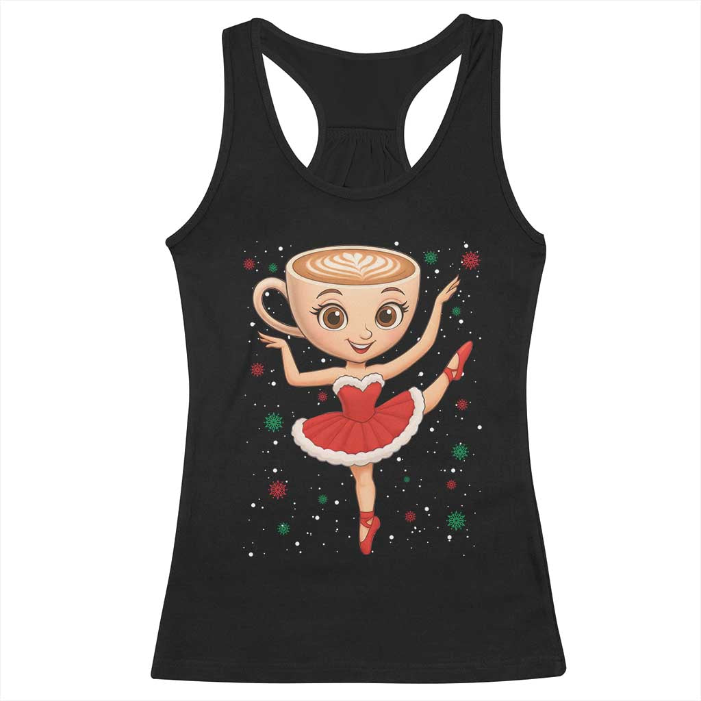 Funny Christmas Racerback Tank Top Ballerina Cappuccino Brainrot Meme Gift - Wonder Print Shop
