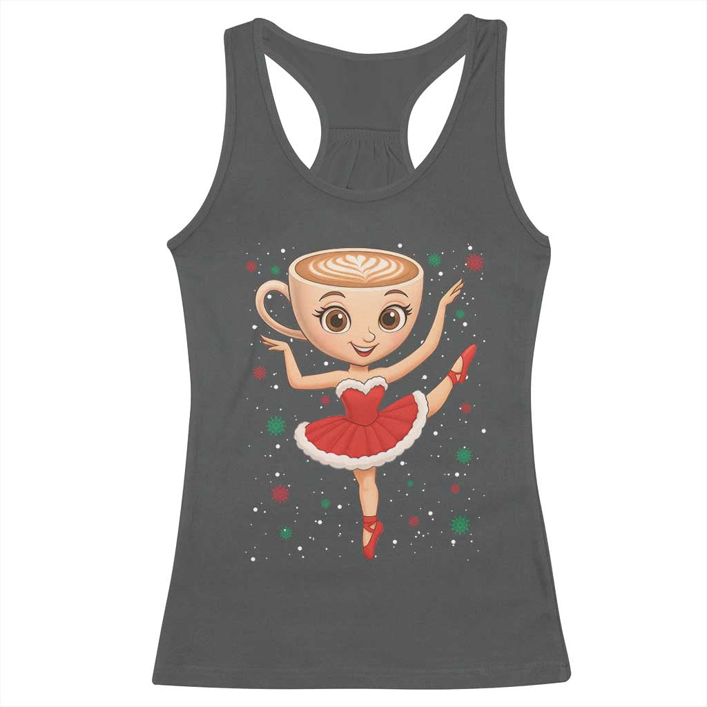 Funny Christmas Racerback Tank Top Ballerina Cappuccino Brainrot Meme Gift - Wonder Print Shop