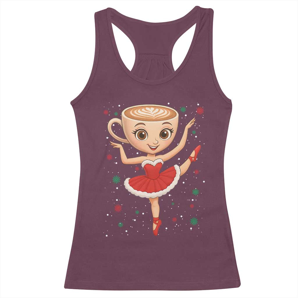 Funny Christmas Racerback Tank Top Ballerina Cappuccino Brainrot Meme Gift - Wonder Print Shop