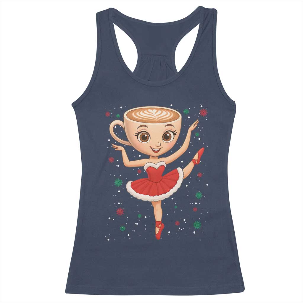 Funny Christmas Racerback Tank Top Ballerina Cappuccino Brainrot Meme Gift - Wonder Print Shop