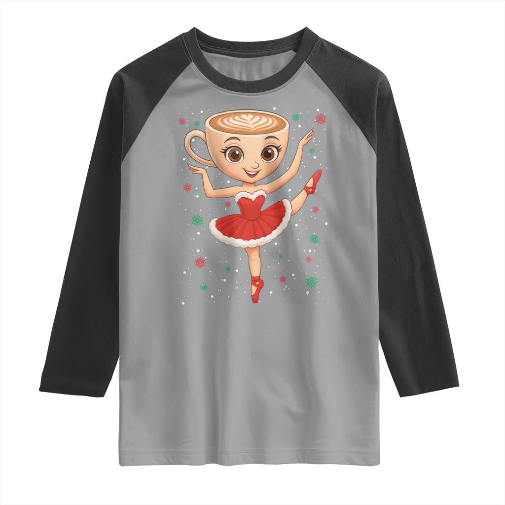 Funny Christmas Raglan Shirt Ballerina Cappuccino Brainrot Meme Gift - Wonder Print Shop