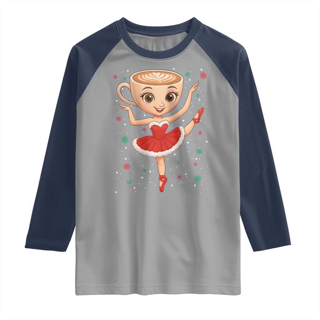 Funny Christmas Raglan Shirt Ballerina Cappuccino Brainrot Meme Gift - Wonder Print Shop
