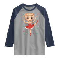 Funny Christmas Raglan Shirt Ballerina Cappuccino Brainrot Meme Gift - Wonder Print Shop