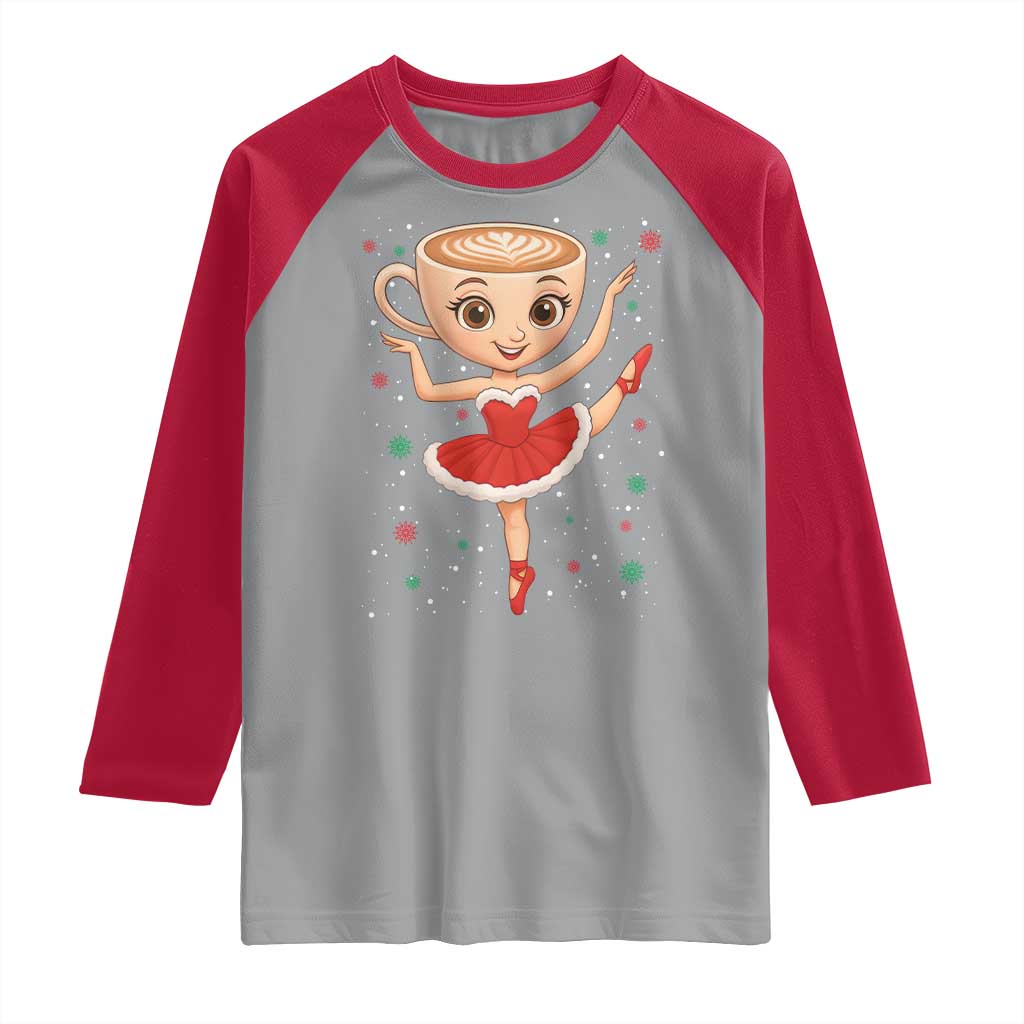 Funny Christmas Raglan Shirt Ballerina Cappuccino Brainrot Meme Gift - Wonder Print Shop