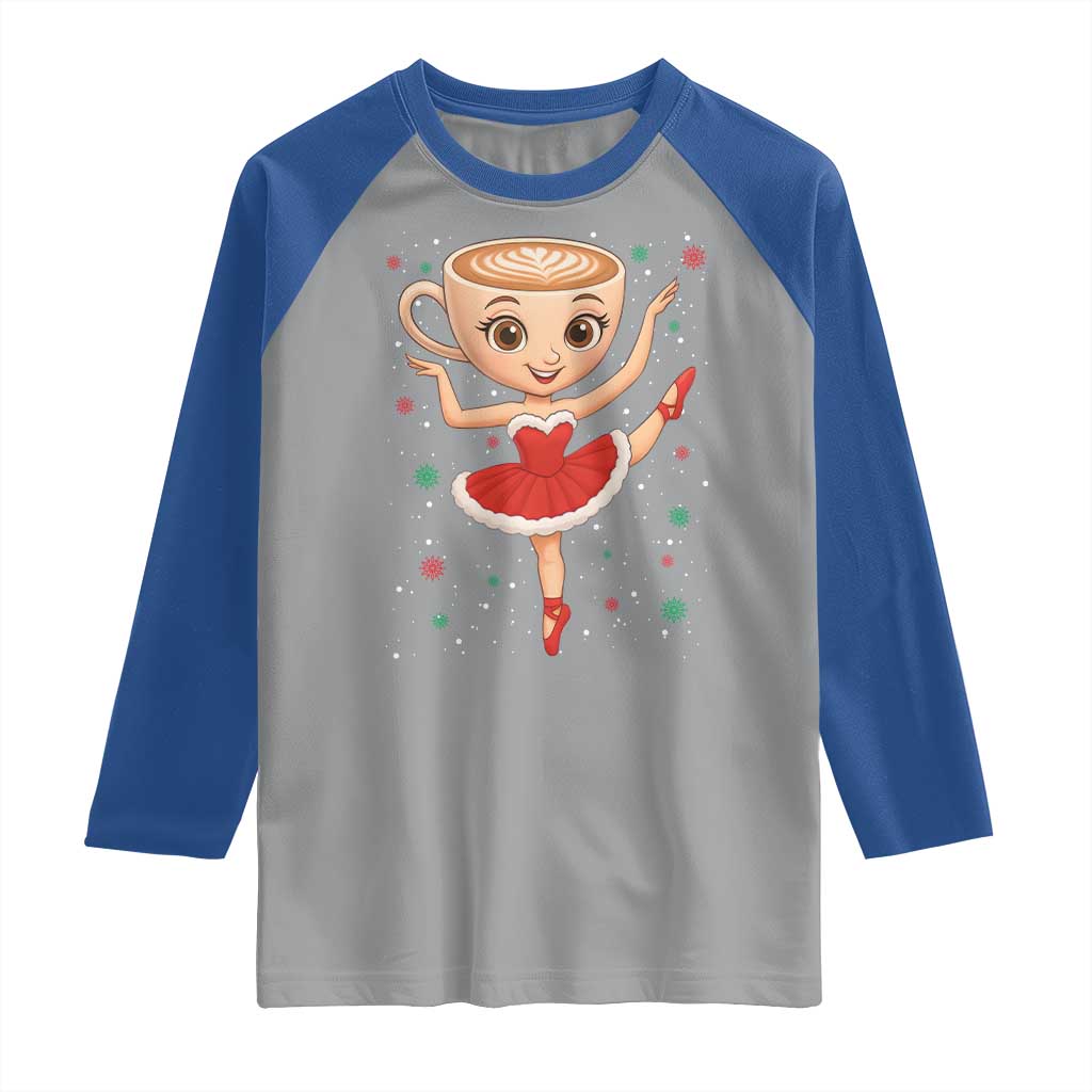 Funny Christmas Raglan Shirt Ballerina Cappuccino Brainrot Meme Gift - Wonder Print Shop