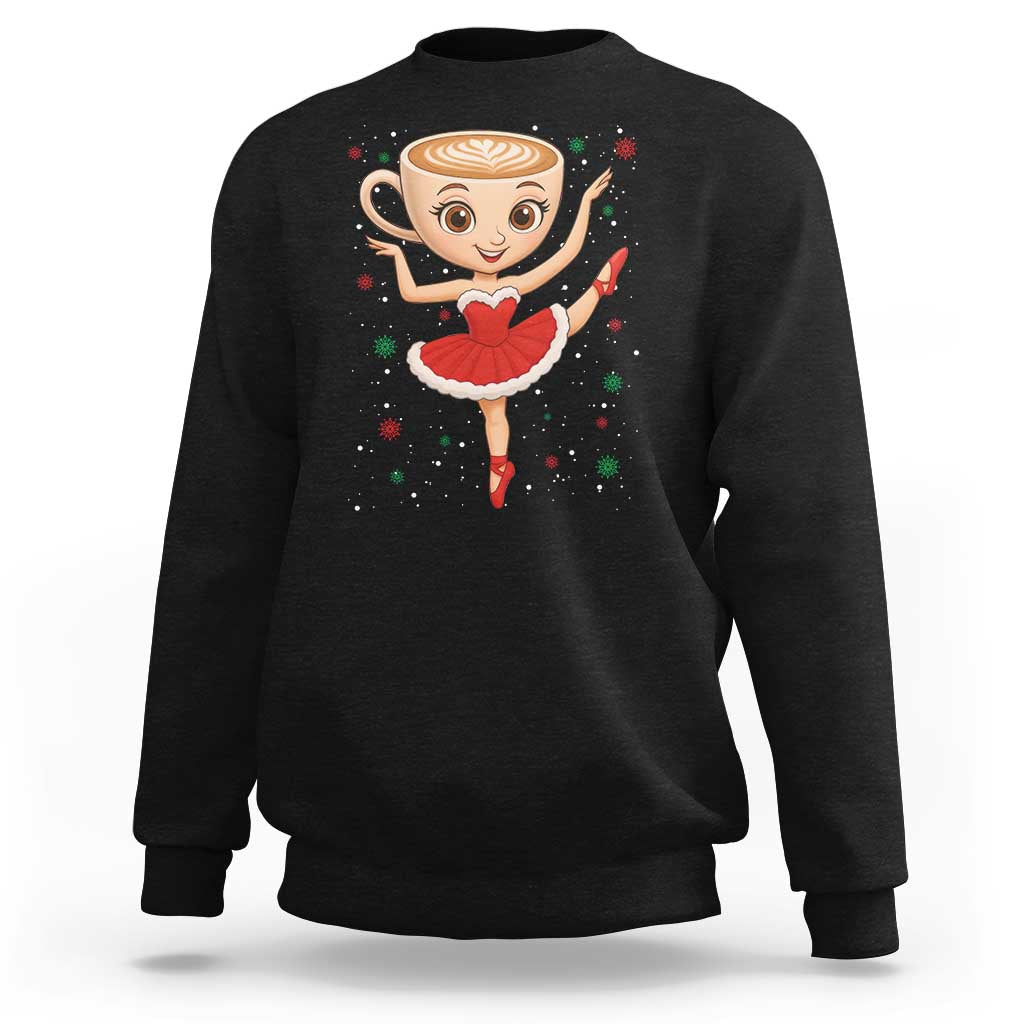 Funny Christmas Sweatshirt Ballerina Cappuccino Brainrot Meme Gift - Wonder Print Shop