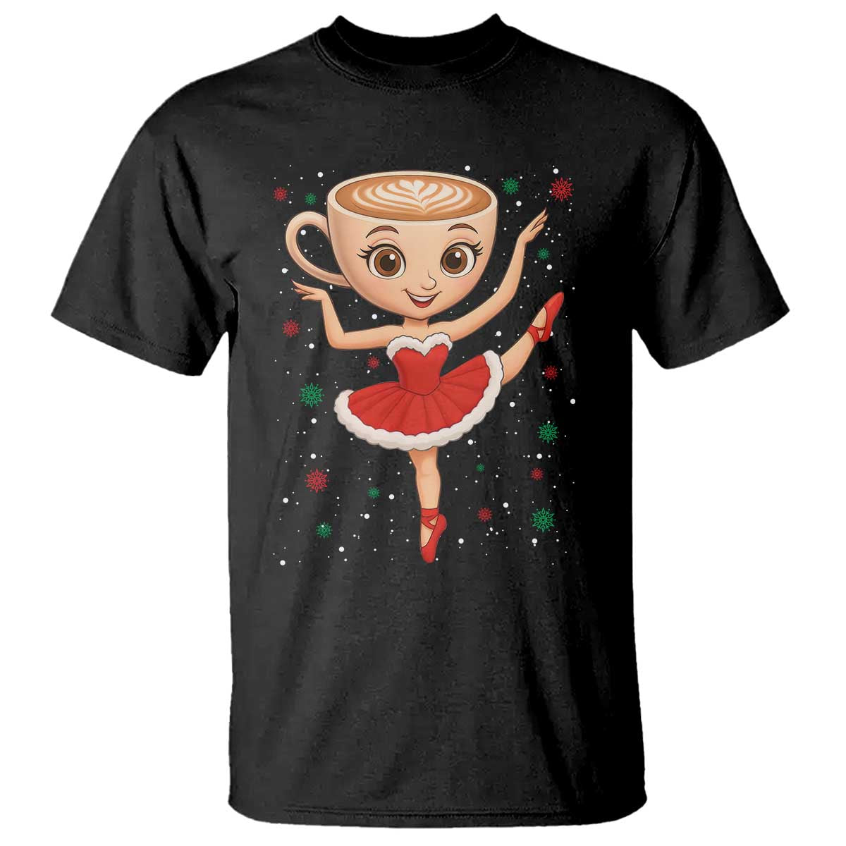 Funny Christmas T Shirt Ballerina Cappuccino Brainrot Meme Gift - Wonder Print Shop