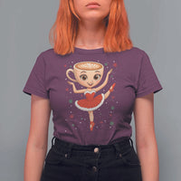Funny Christmas T Shirt For Women Ballerina Cappuccino Brainrot Meme Gift - Wonder Print Shop