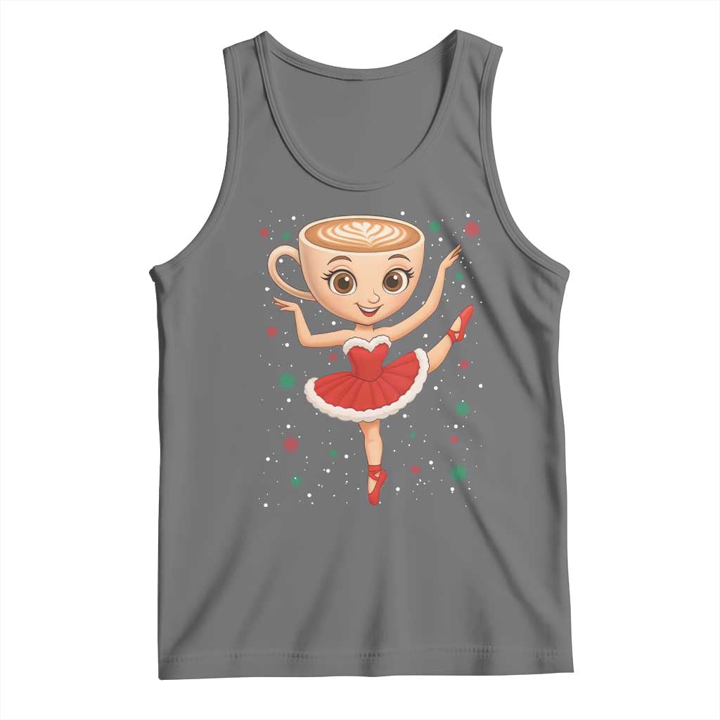 Funny Christmas Tank Top Ballerina Cappuccino Brainrot Meme Gift - Wonder Print Shop