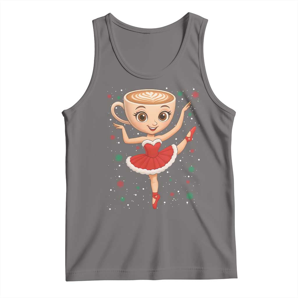 Funny Christmas Tank Top Ballerina Cappuccino Brainrot Meme Gift - Wonder Print Shop
