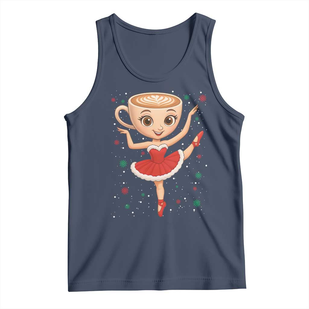 Funny Christmas Tank Top Ballerina Cappuccino Brainrot Meme Gift - Wonder Print Shop