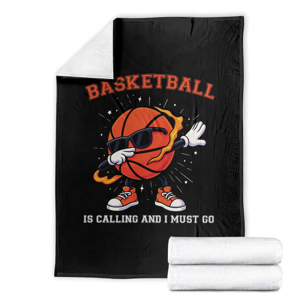 Funny Dabbing Basketball Is Calling And I Must Go Throw Blanket Gift For Player - Wonder Print Shop
