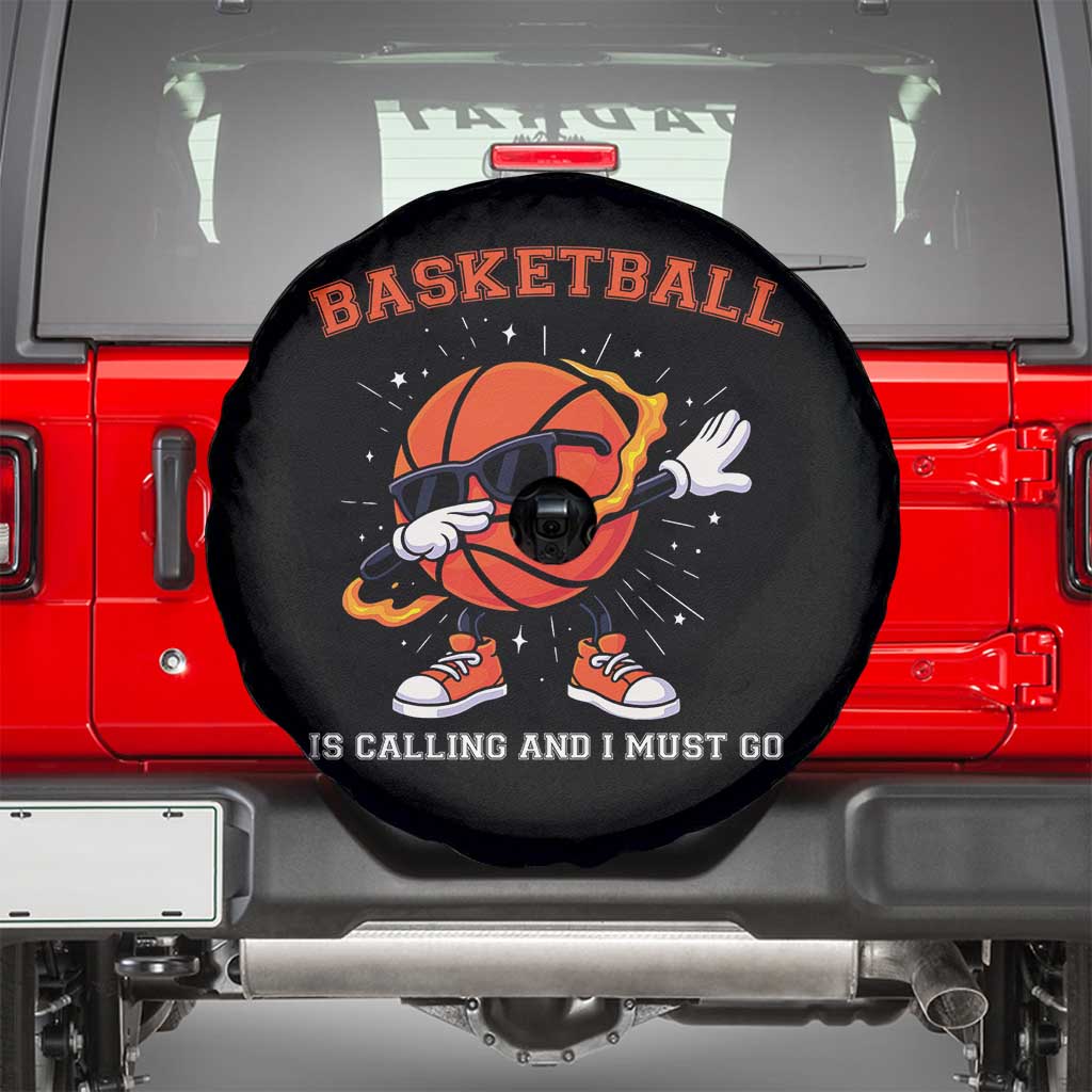 Funny Dabbing Basketball Is Calling And I Must Go Spare Tire Cover Gift For Player - Wonder Print Shop