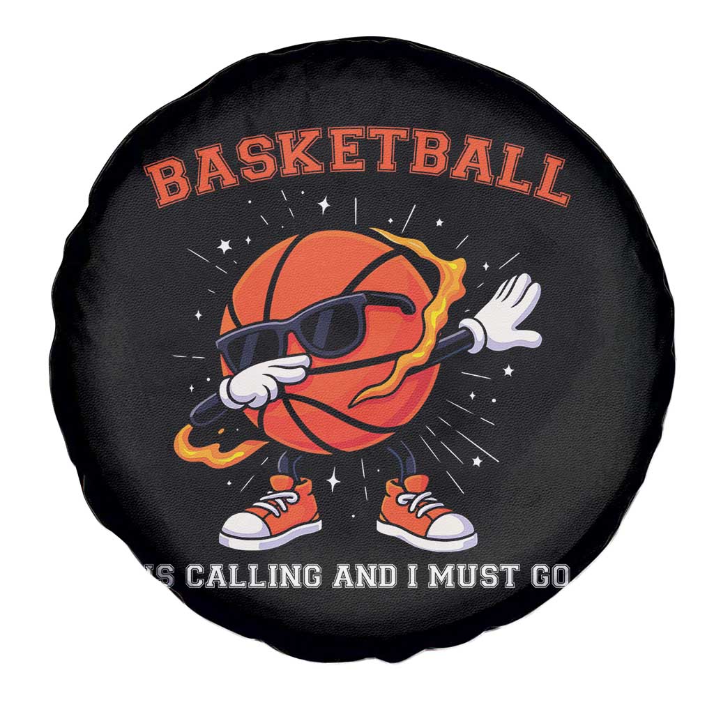 Funny Dabbing Basketball Is Calling And I Must Go Spare Tire Cover Gift For Player - Wonder Print Shop