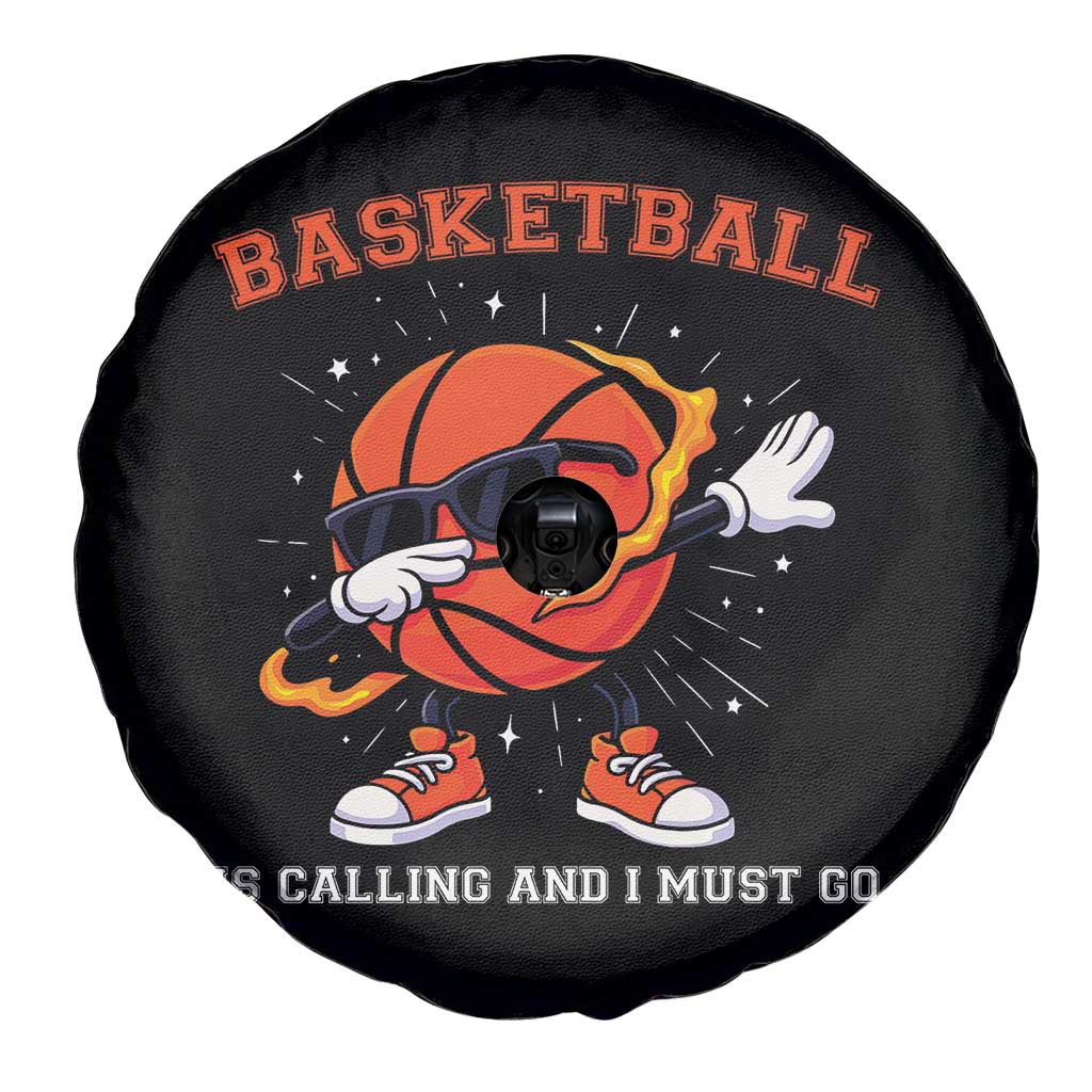 Funny Dabbing Basketball Is Calling And I Must Go Spare Tire Cover Gift For Player - Wonder Print Shop
