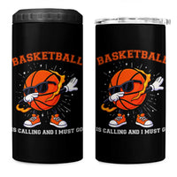 Funny Dabbing Basketball Is Calling And I Must Go 4 in 1 Can Cooler Tumbler Gift For Player