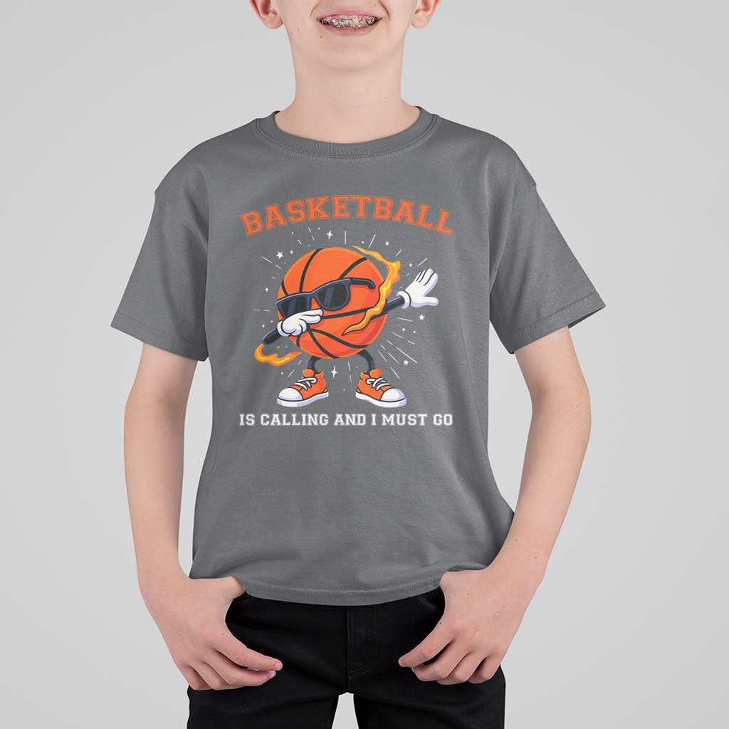 Funny Dabbing Basketball Is Calling And I Must Go T Shirt For Kid Gift For Player - Wonder Print Shop