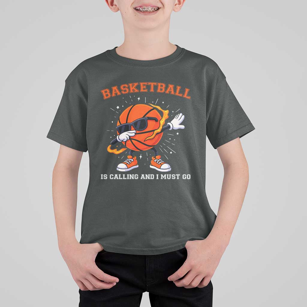 Funny Dabbing Basketball Is Calling And I Must Go T Shirt For Kid Gift For Player - Wonder Print Shop