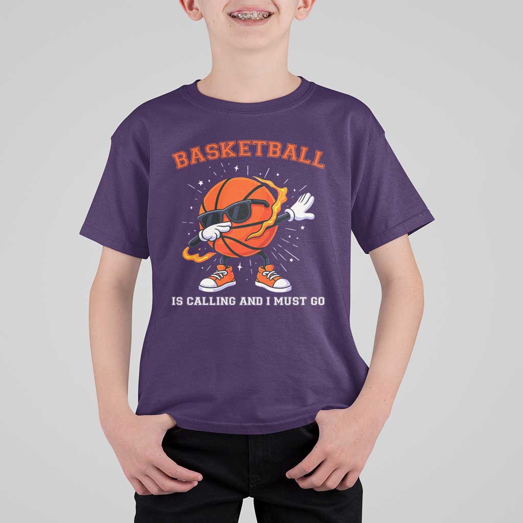 Funny Dabbing Basketball Is Calling And I Must Go T Shirt For Kid Gift For Player - Wonder Print Shop