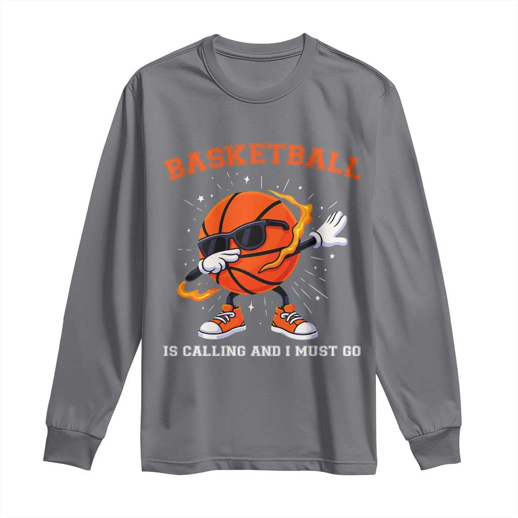 Funny Dabbing Basketball Is Calling And I Must Go Long Sleeve Shirt Gift For Player - Wonder Print Shop