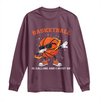 Funny Dabbing Basketball Is Calling And I Must Go Long Sleeve Shirt Gift For Player - Wonder Print Shop
